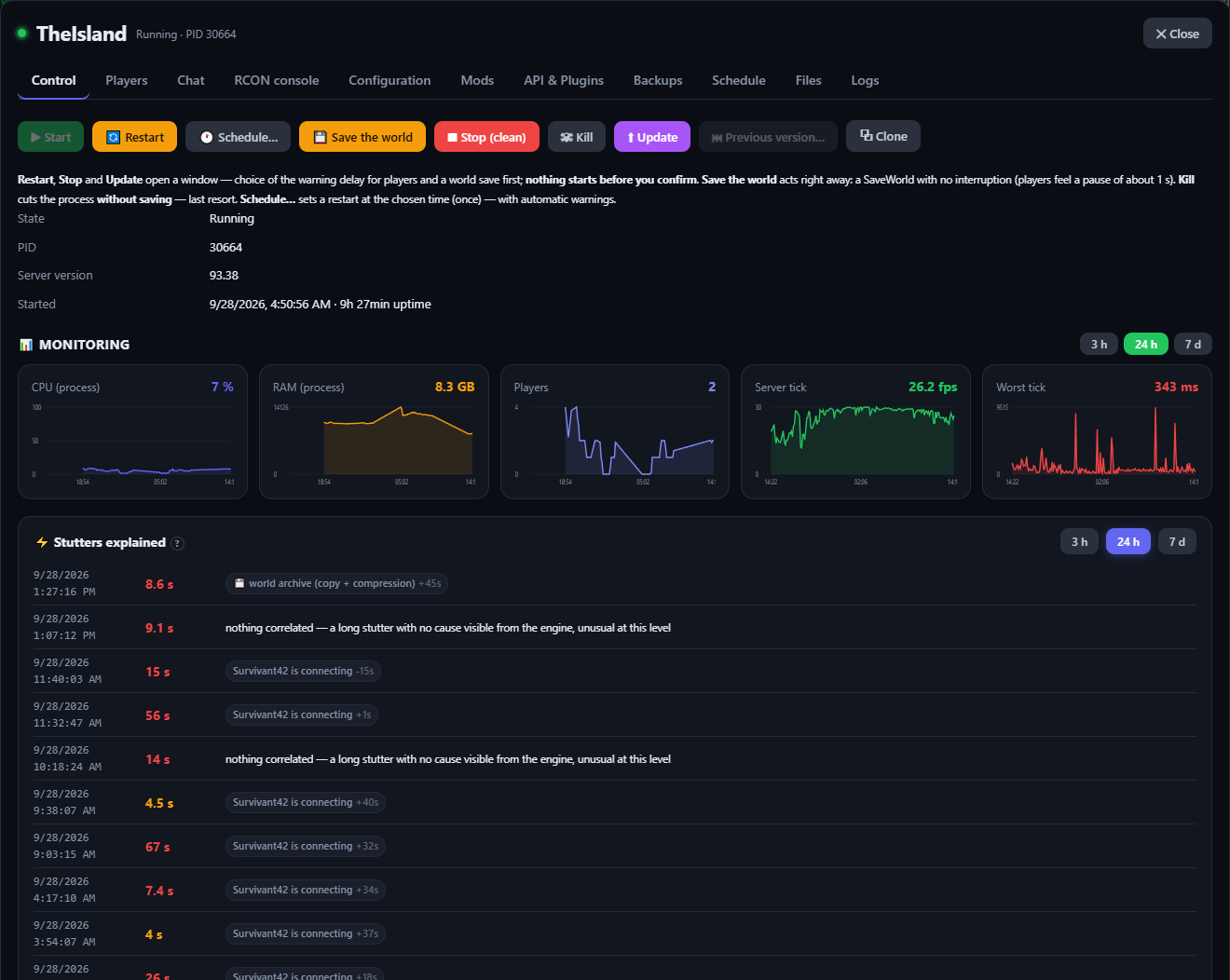 A server’s page